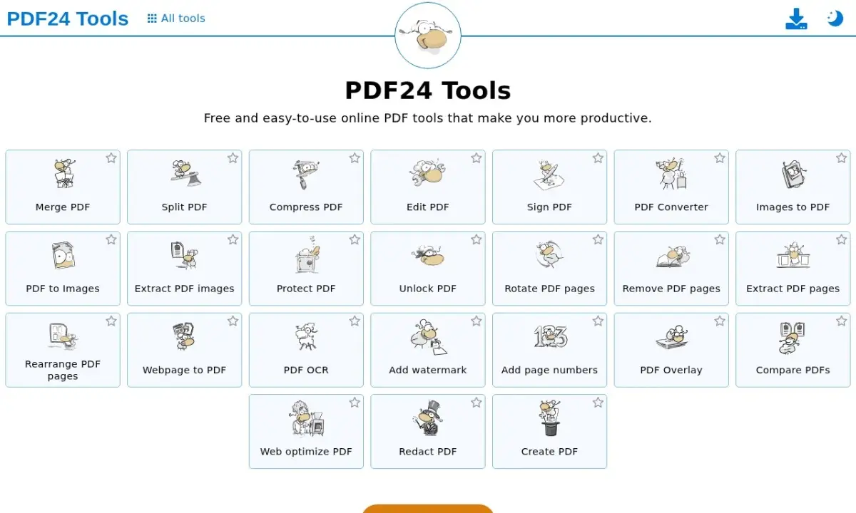 PDF24网址截图